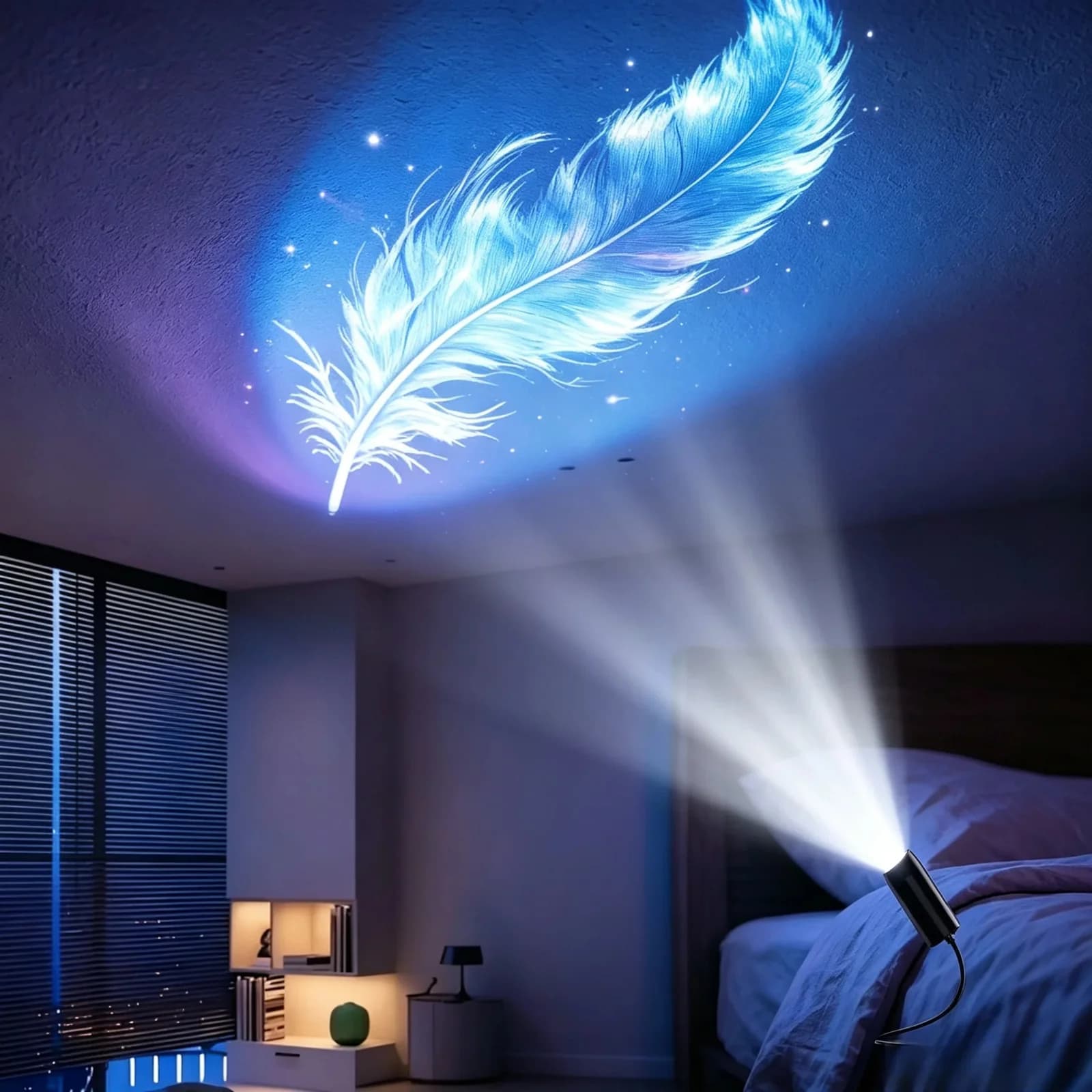 USB natlampe-projektor med havserie-mønstre