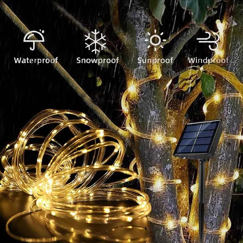 Solcelle LED reblys til stier, 8 tilstande