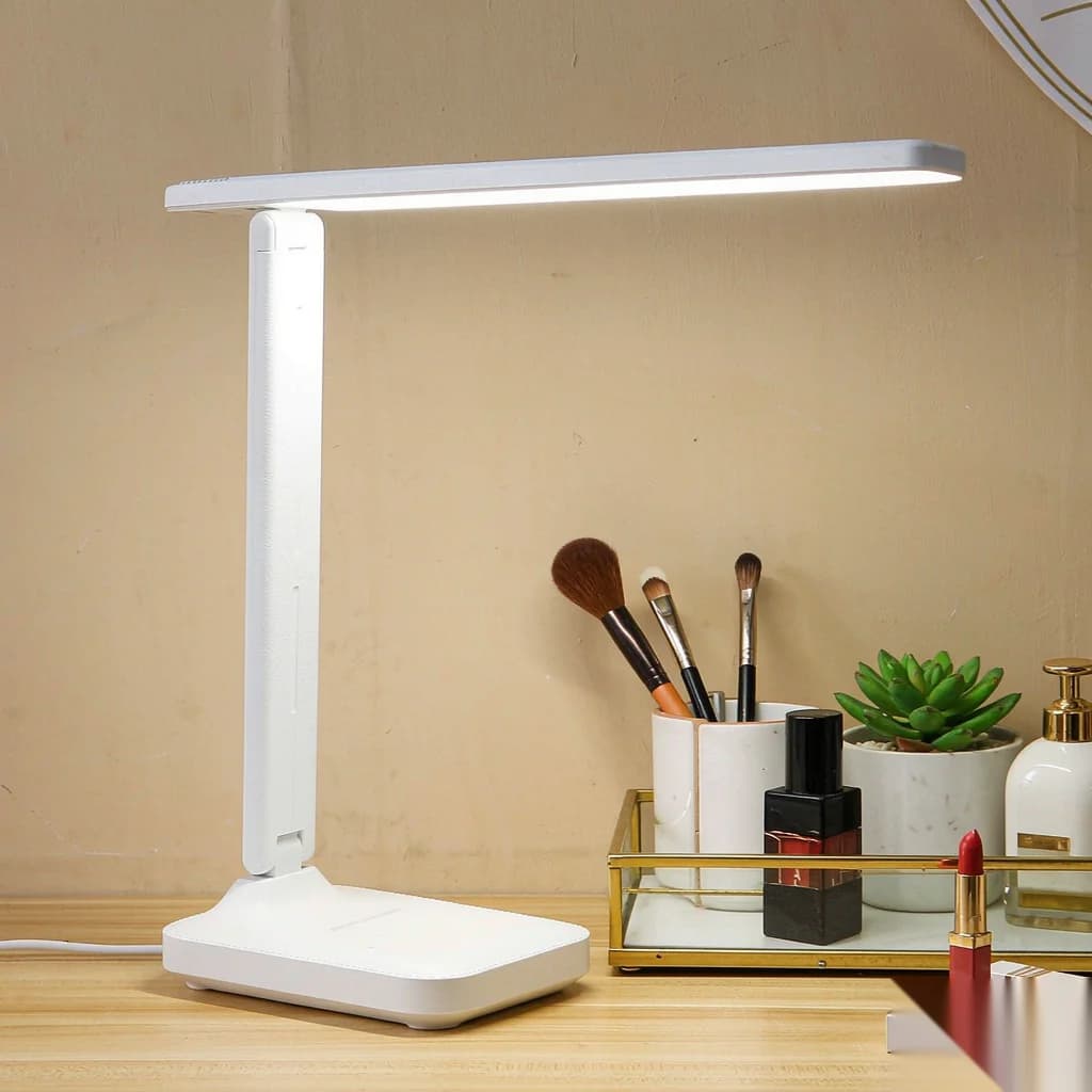 Foldbar Dimmbar LED Skrivebordslampe, 3 Farver