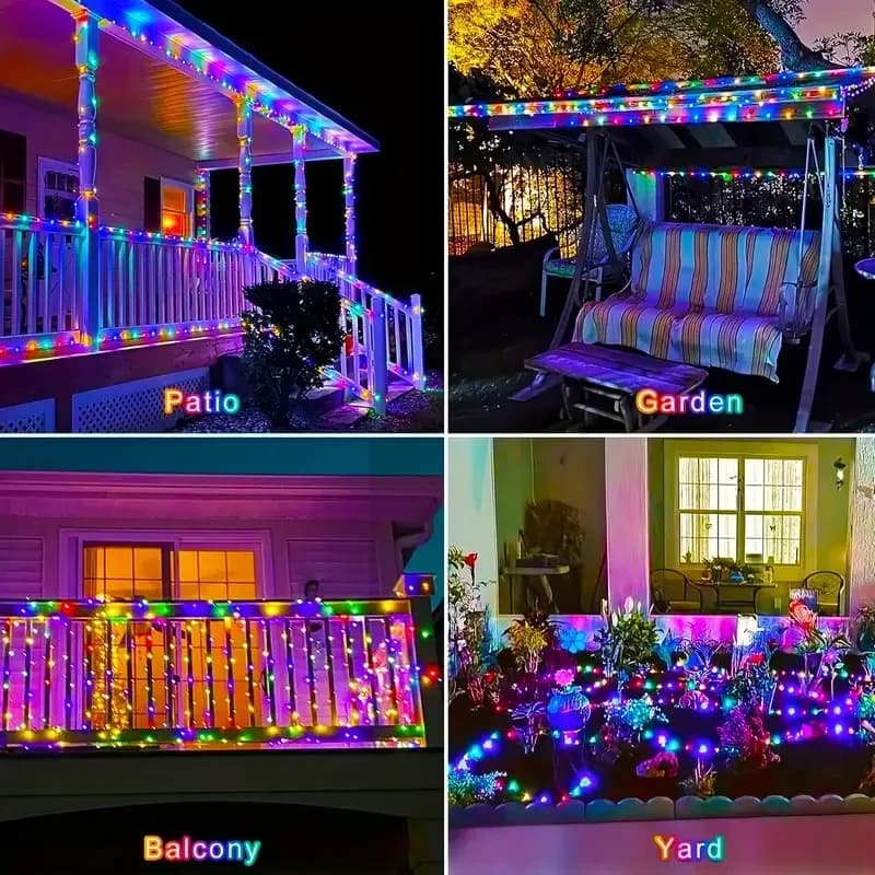 Udendørs solar RGB strenglys, vandtæt