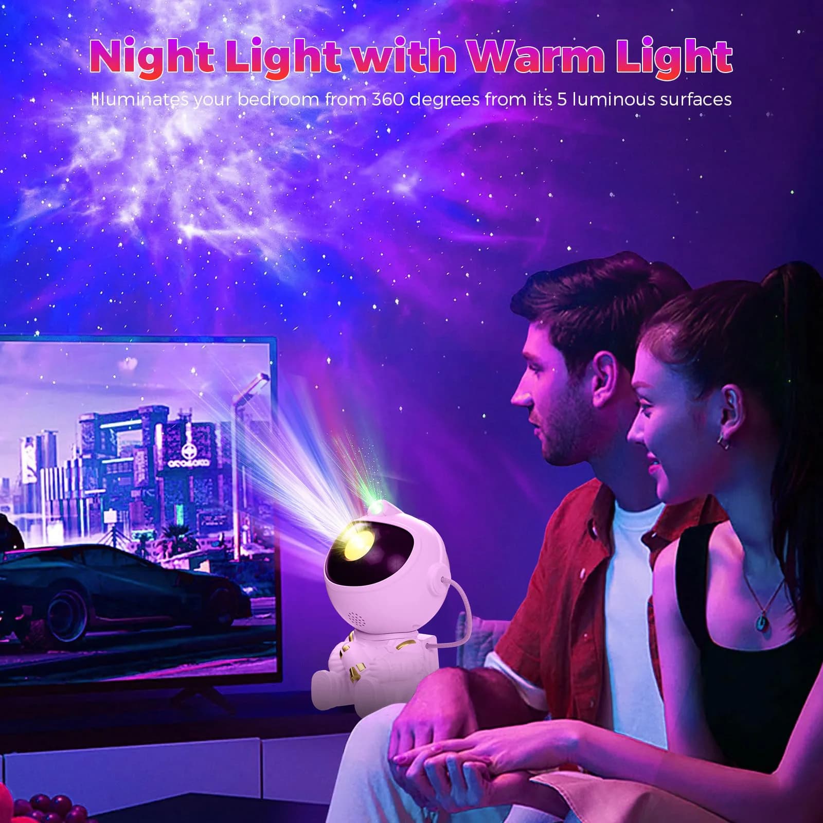 Astronaut rumprojektor LED-natlampe