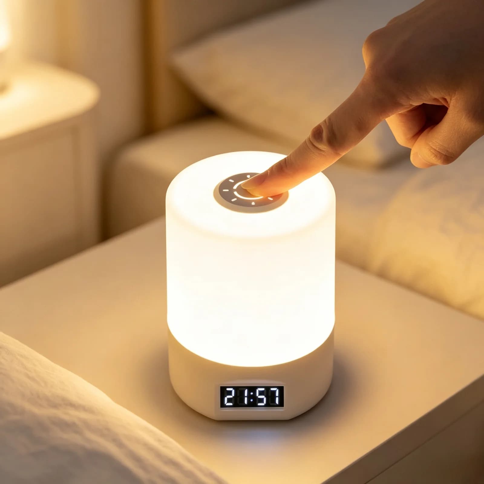 Dæmpbar genopladelig berørings natlys, varmt atmosfære lamp