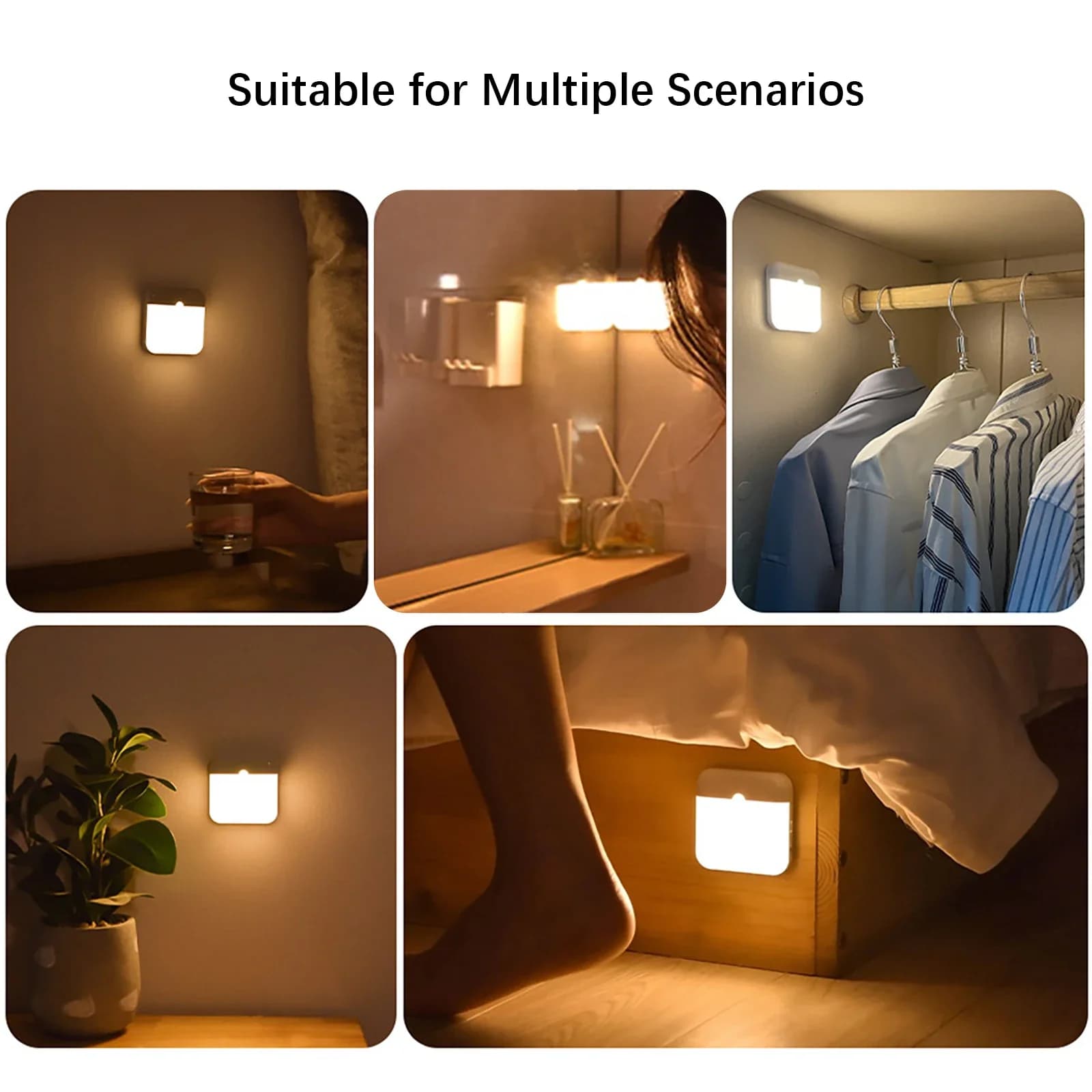 Magnetisk genopladelig bevægelsessensor LED natlampe
