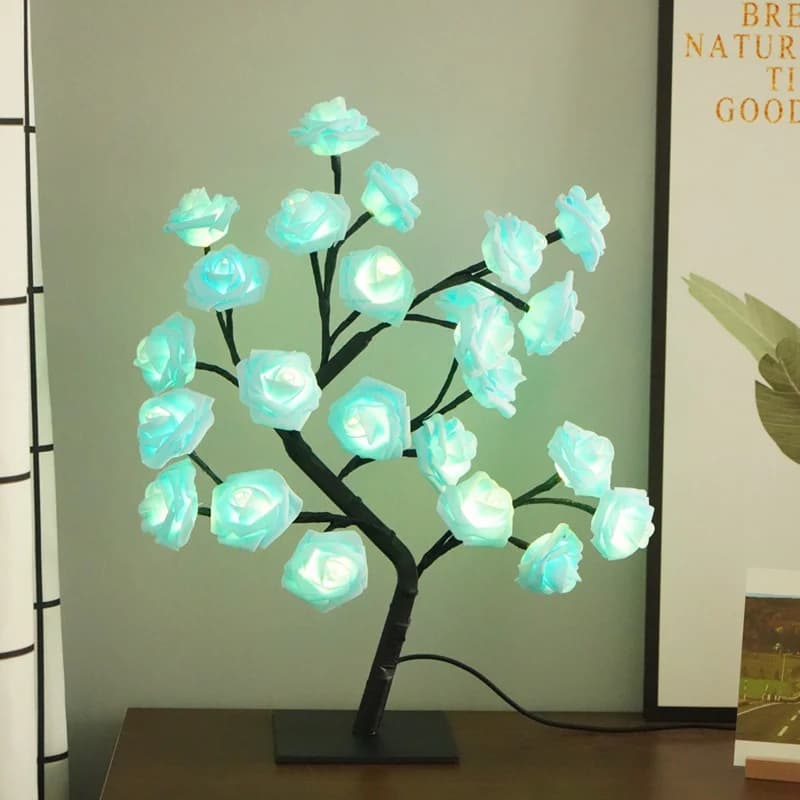 24-LED rose træ bordlampe, USB-drevet multicolor