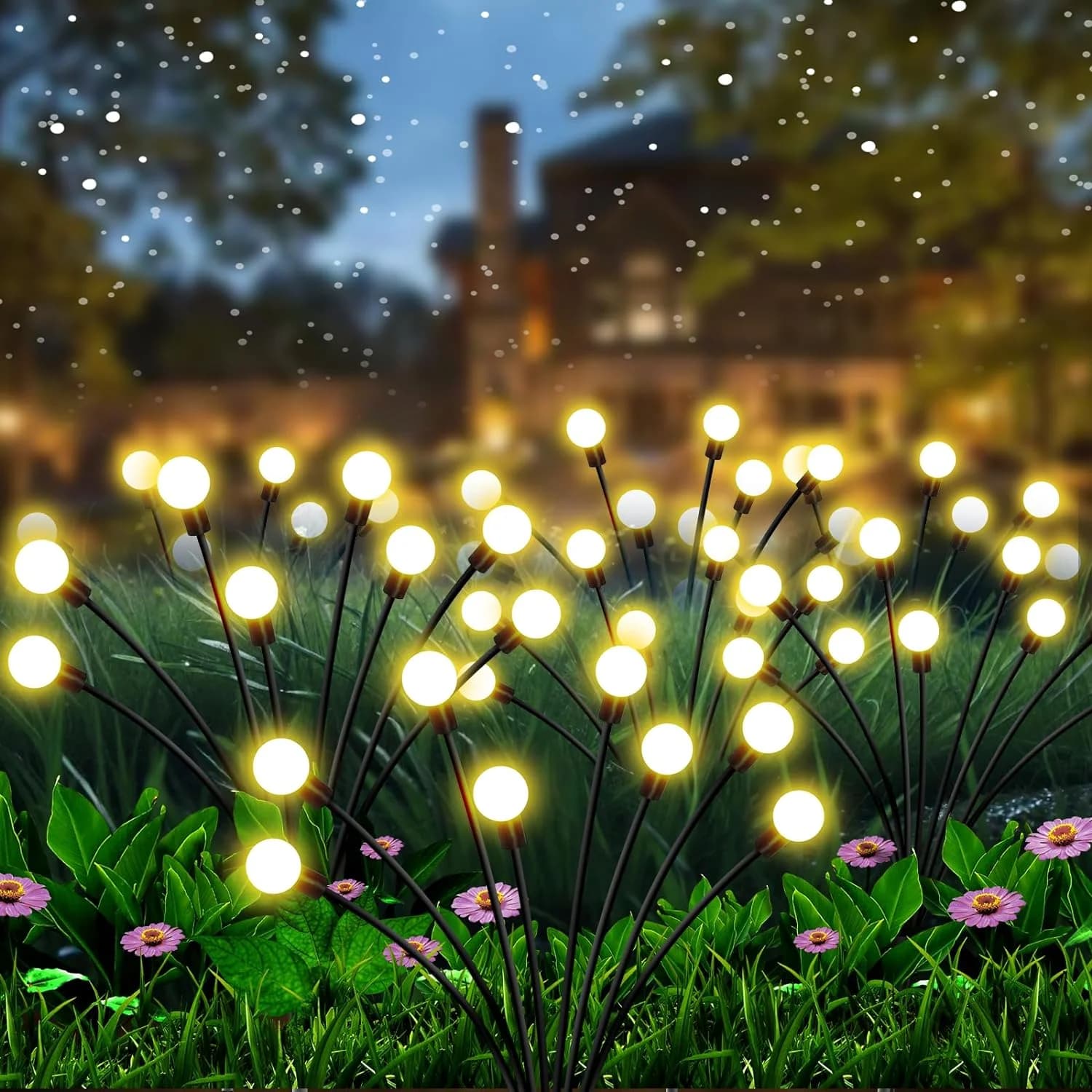 10 LED solære ildflue havebelysninger, vandtæt
