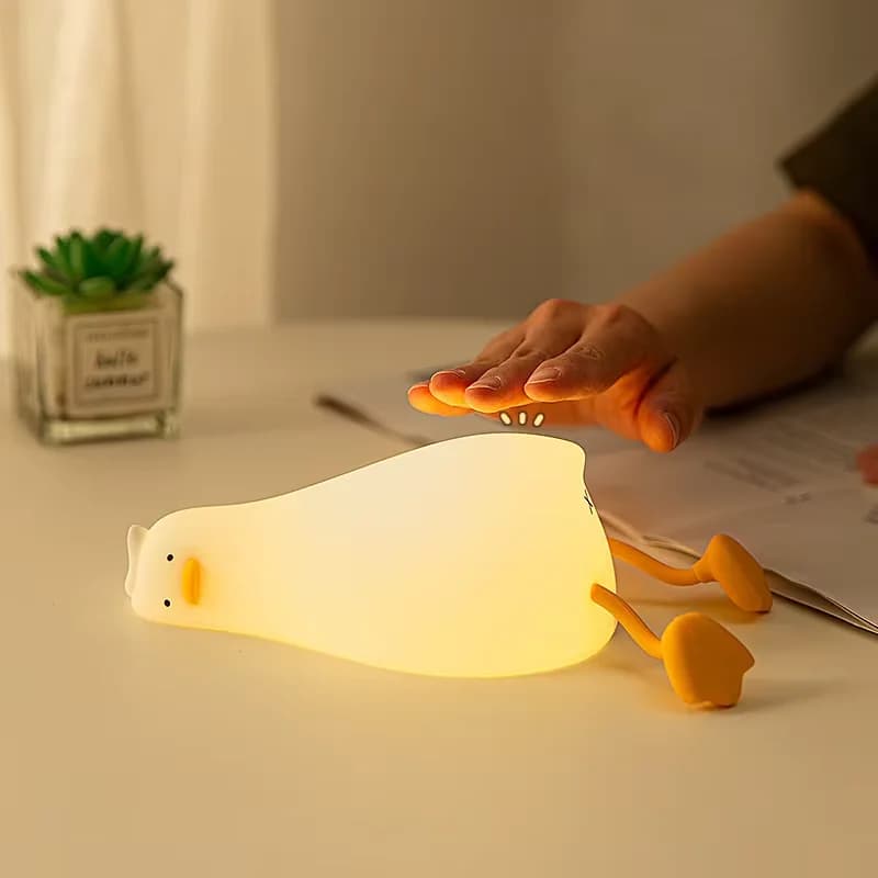 Genopladelig silikonand natlampe til sengebord