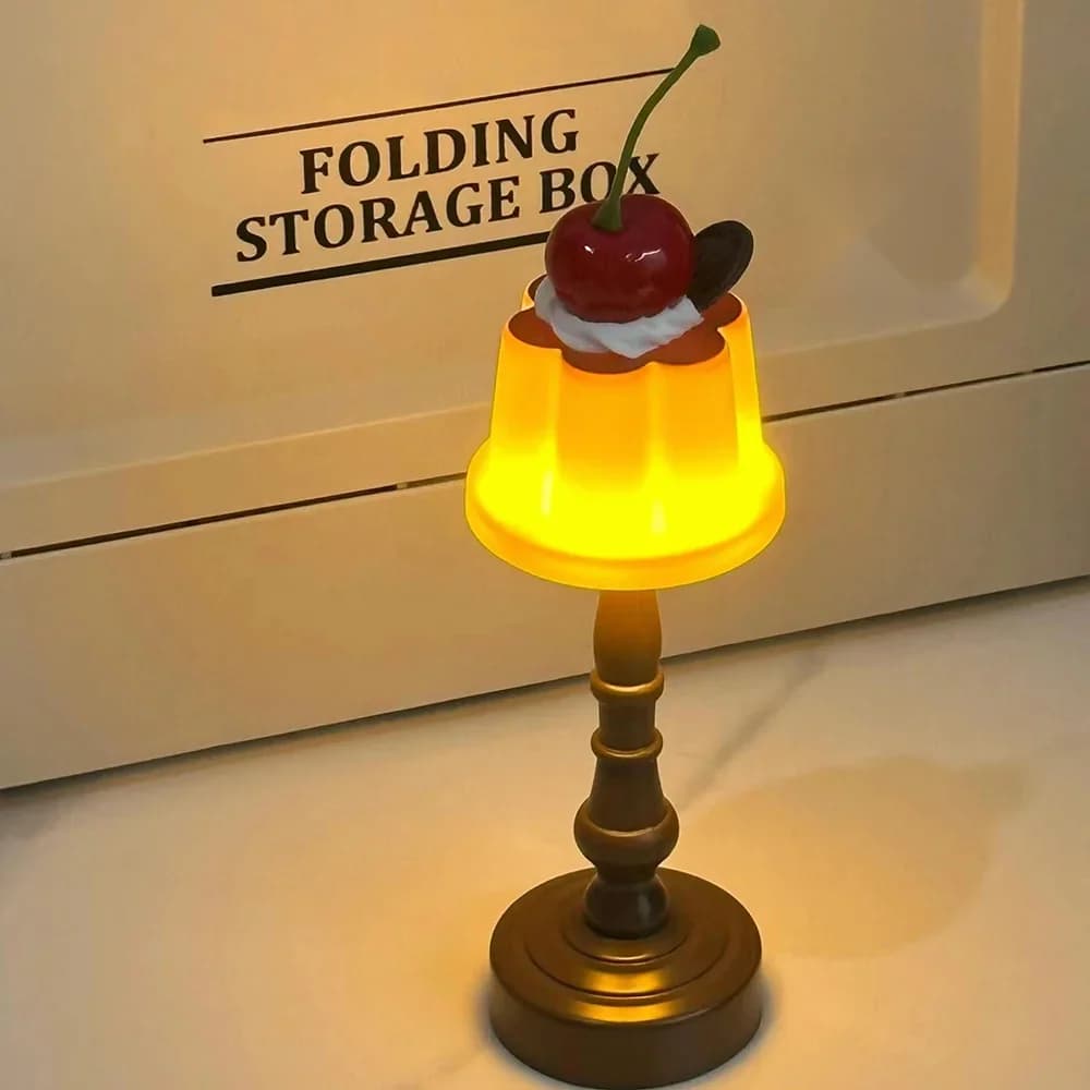 Retro puddingformet mini LED bordlampe nattelys