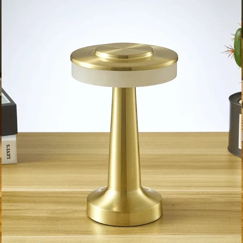 USB-genopladelig metal timeglasformet LED-bordlampe