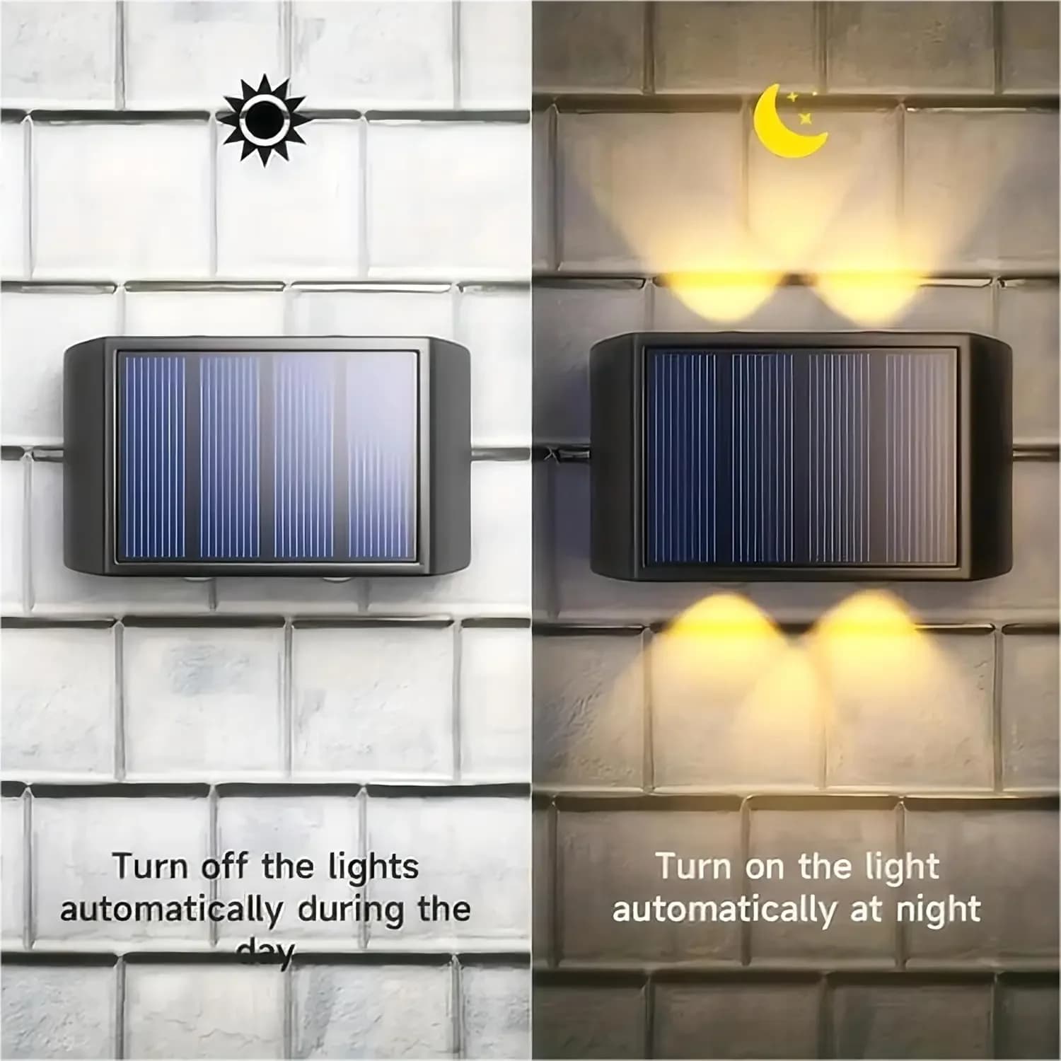 Solar LED væglampe, vandtæt fra skumring til daggry