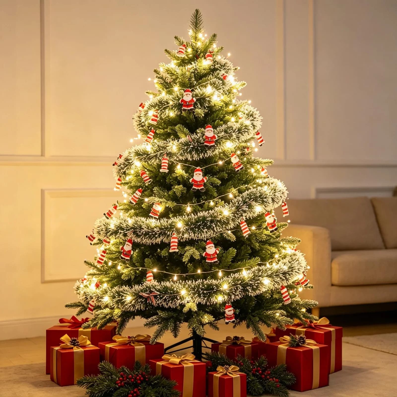LED trådpynt med Santa Claus