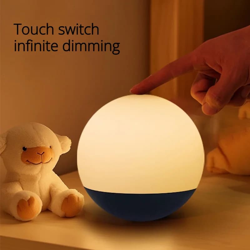 Genopladelig LED kugle natlampe til dekoration ved sengen