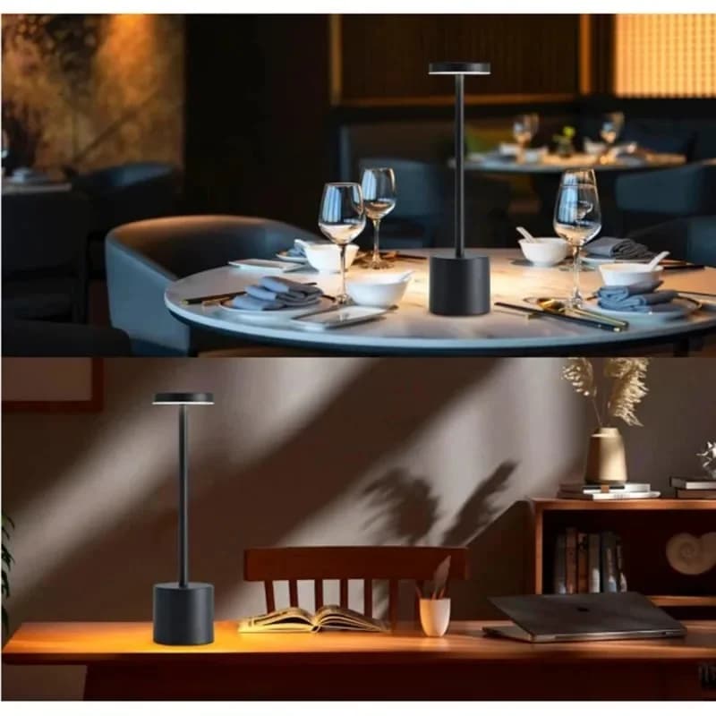 USB-genopladelig stemningsbordlampe, berøringskontrol, 3 farvetemperaturer