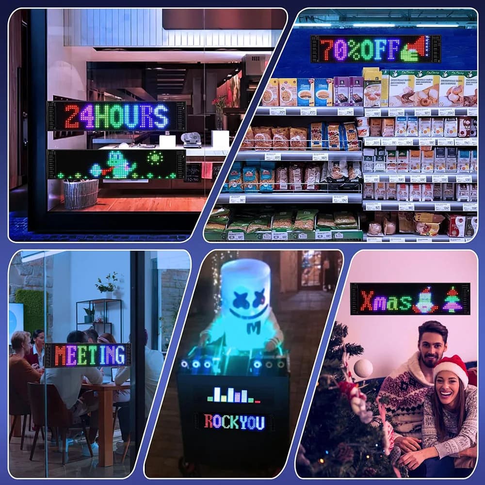 LED Matrix Pixel Panel, Programmerbar Skilt med Bluetooth App-styring