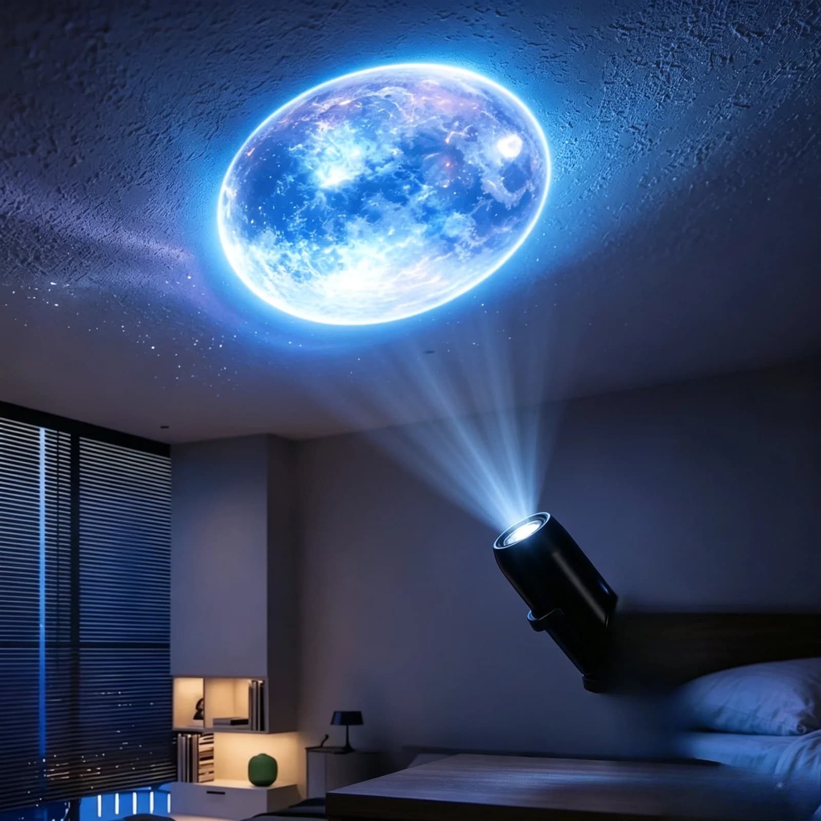 Mini USB natlampe projektør med havmønstre