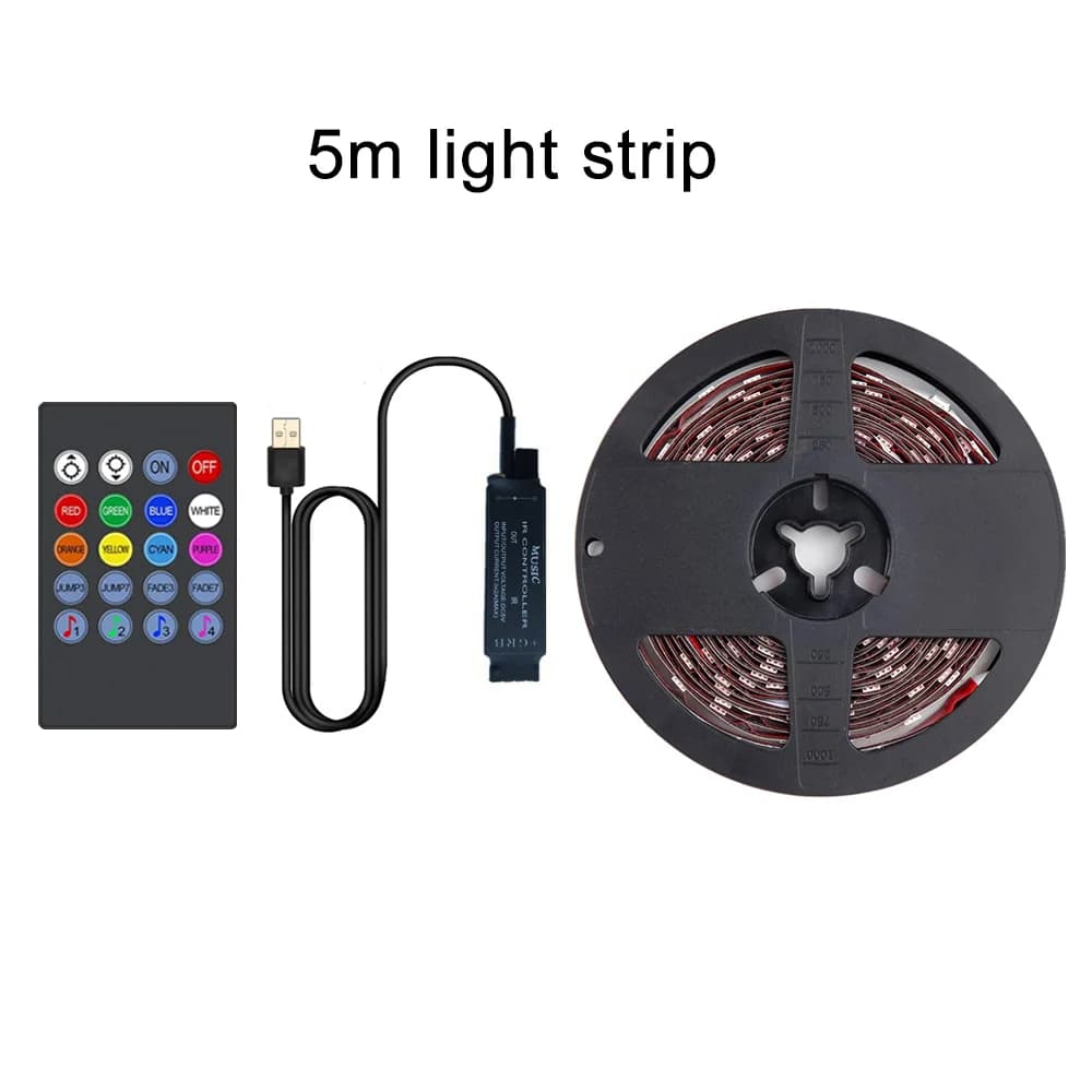 USB RGB LED baggrundslysliste til TV, musiksynkronisering
