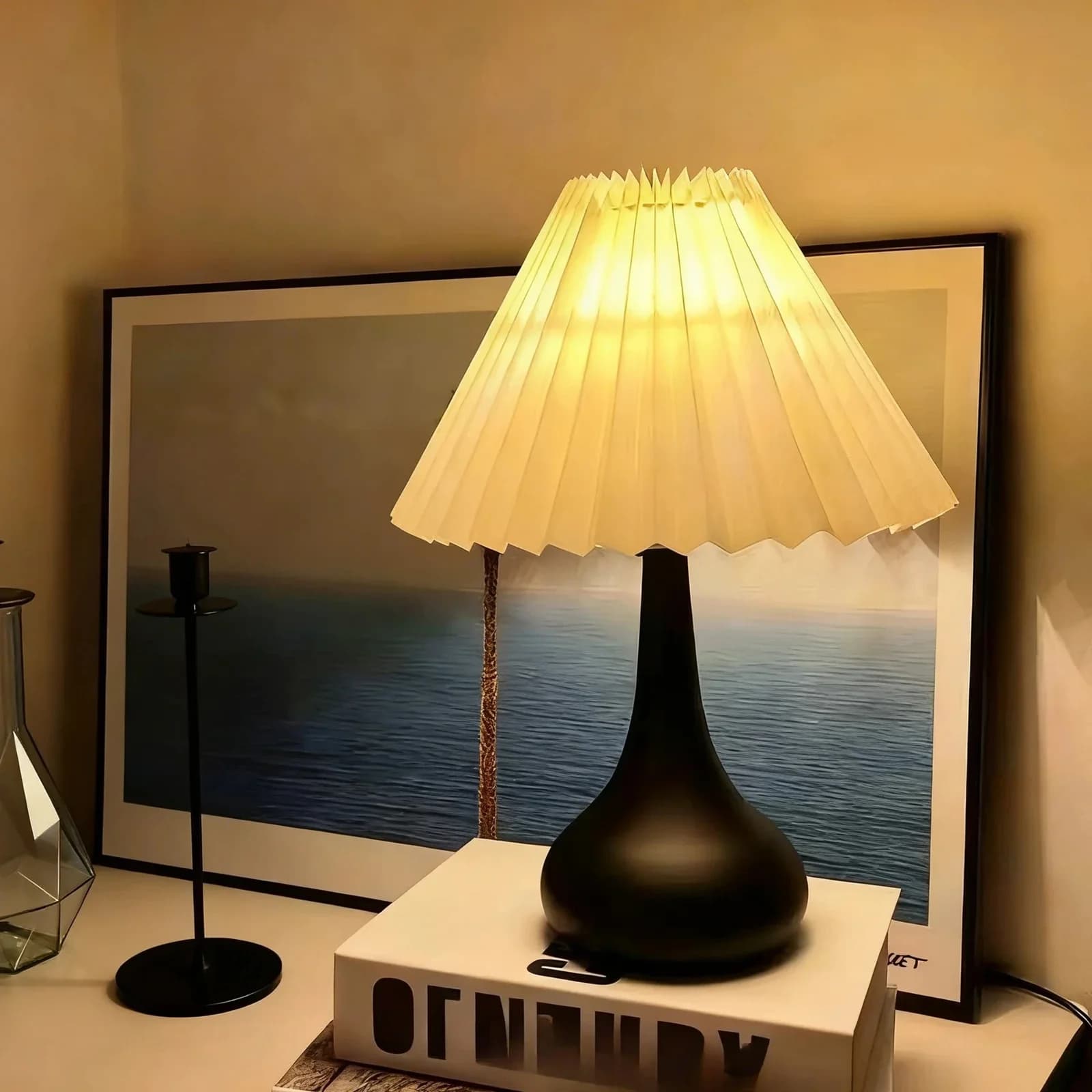 USB Plisseret Skærm Bordlampe, Dæmpbar 3-Farvet