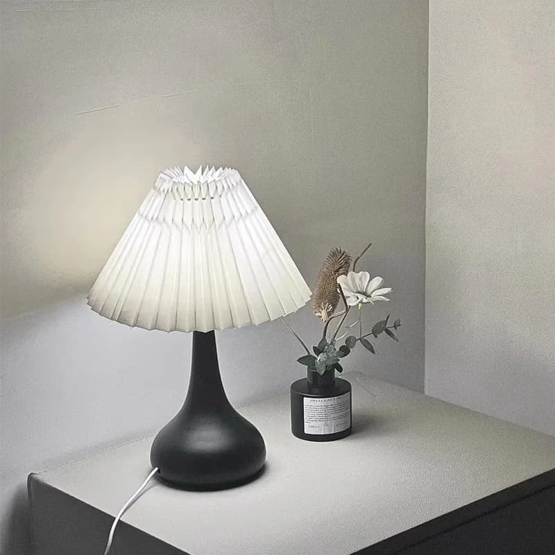 USB Plisseret Skærm Bordlampe, Dæmpbar 3-Farvet