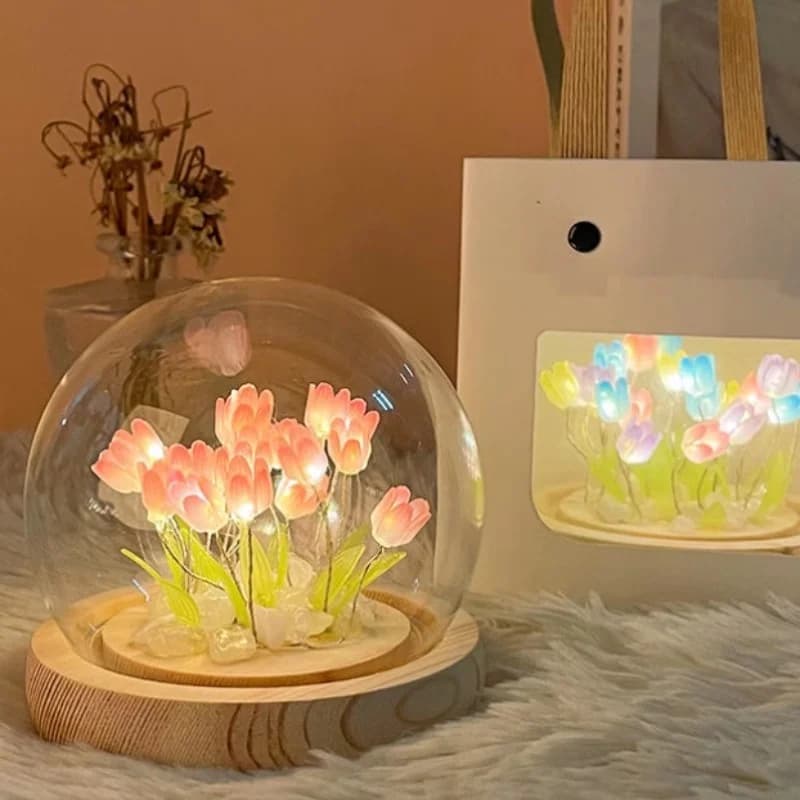 DIY mini tulipan LED nattelyssæt