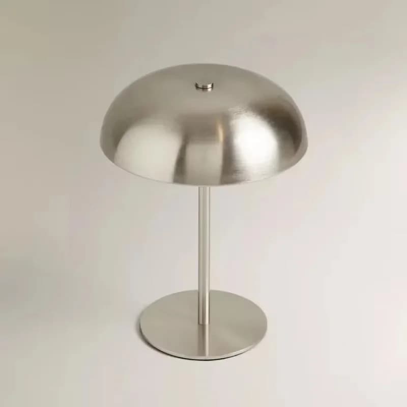 Metal svampe LED bordlampe, USB genopladelig
