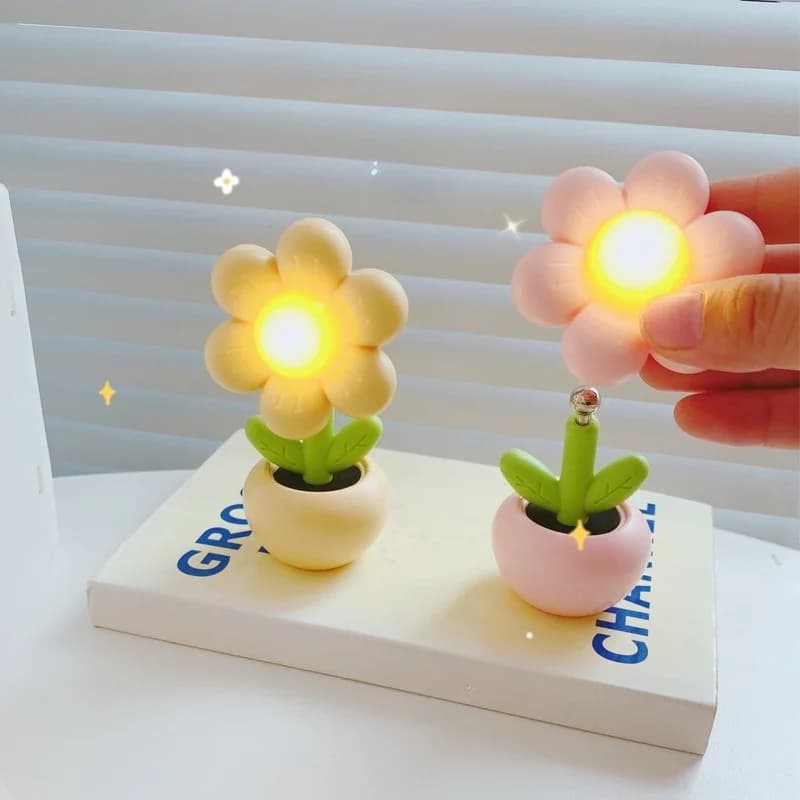 Mini blomster natlampe til skrivebord